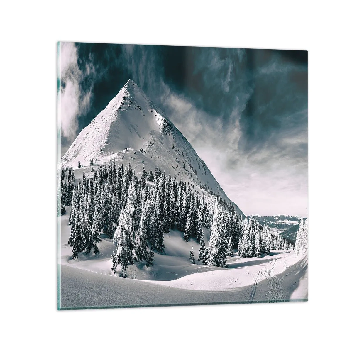 Impression sur verre - Image sur verre - Le pays de la neige et de la glace - 60x60 cm
