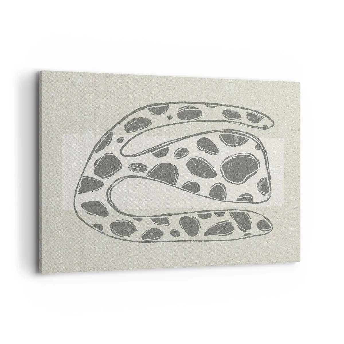 Impression sur toile - Image sur toile - Motif organique abstrait dans des tons de gris - 100x70cm - Une étrange créature - Décoration murale moderne pour le salon et la chambre ARTTOR