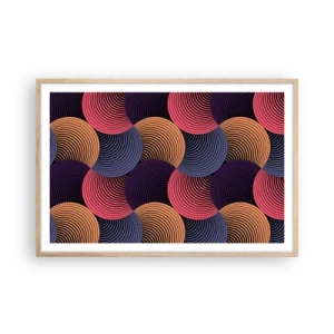 Affiche dans un chêne clair - Poster - Dans un rythme circulaire - 91x61 cm