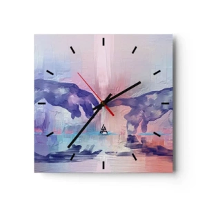 Horloge murale - Pendule murale - Mains symboliques aux couleurs abstraites, faisant référence au thème de la création - 30x30cm - Divine étincelle de vie - Décoration murale moderne pour le salon et la chambre ARTTOR