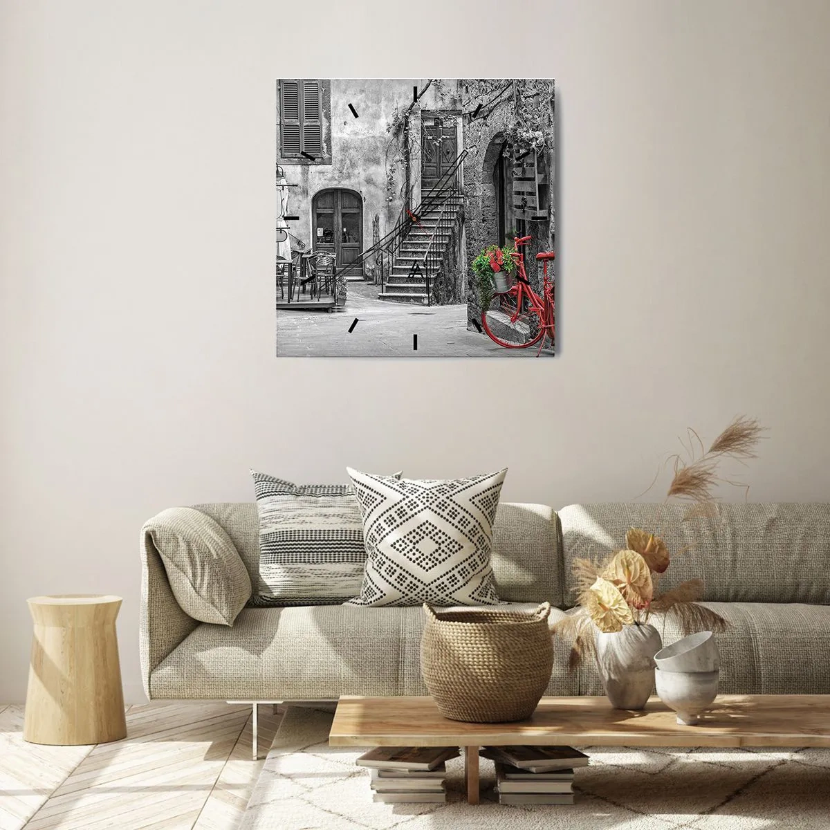 Horloge murale - Pendule murale - Ruelle toscane - 40x40 cm