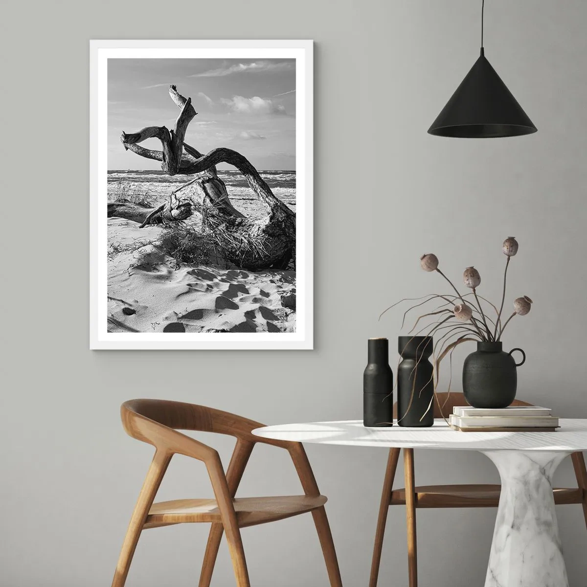 Affiche dans un cadre blanc - Poster - Sculpture marine - 70x100 cm
