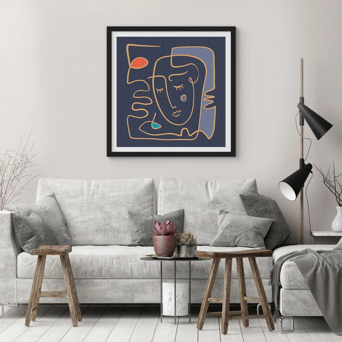Affiche dans un cadre noir - Poster - En réflexion - 40x40 cm