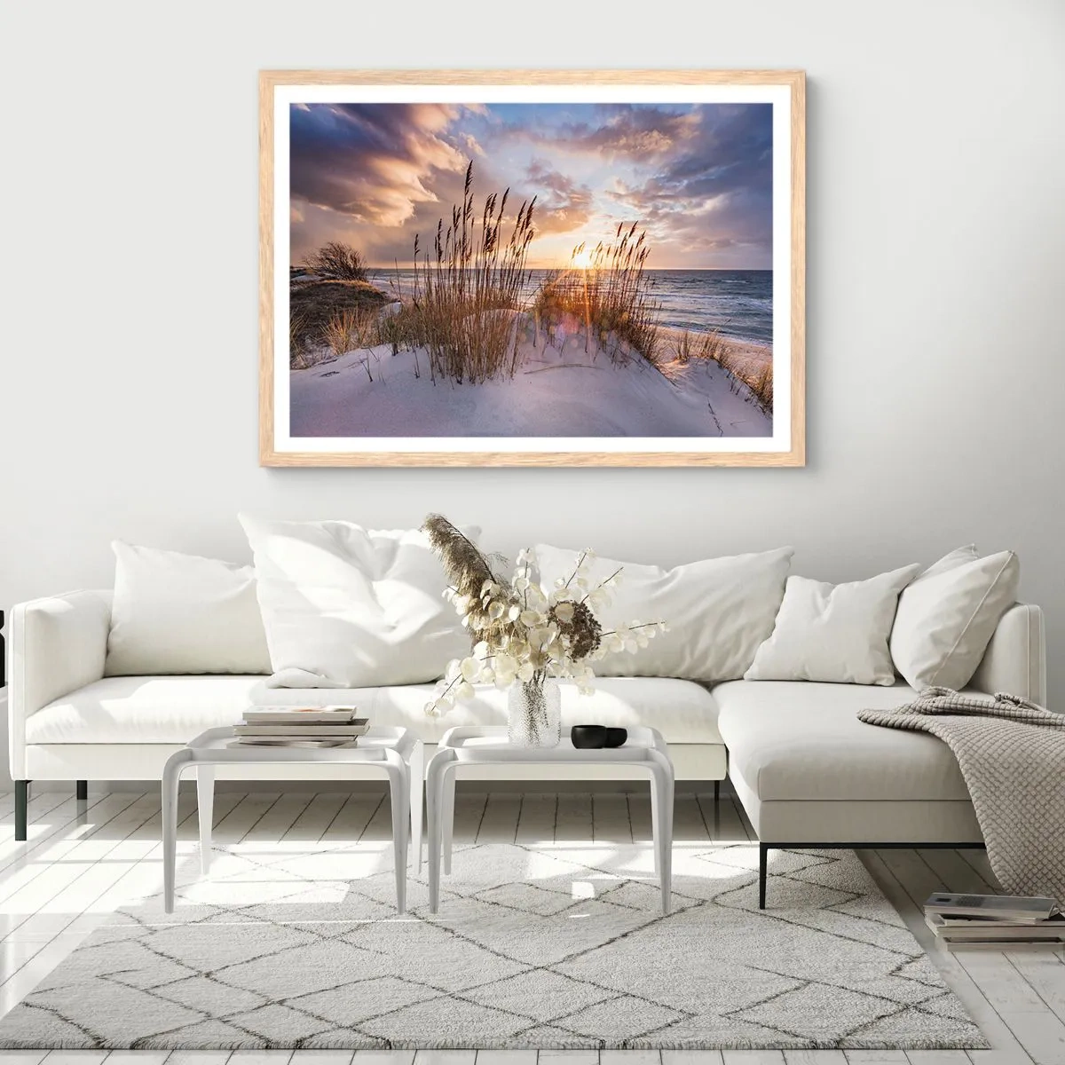 Affiche dans un chêne clair - Poster - Salutations du soleil et du vent - 70x50 cm