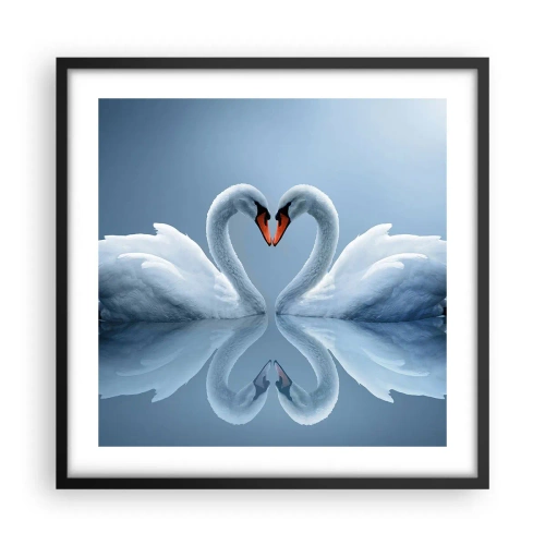 Affiche dans un cadre noir - Poster - Le temps de l'amour - 50x50 cm