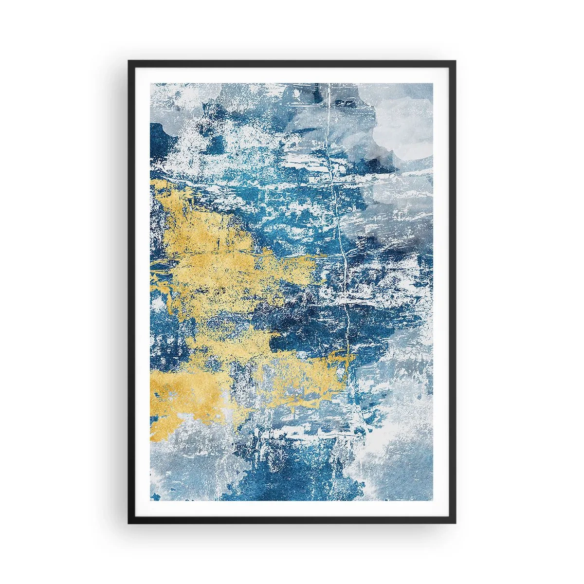 Affiche dans un cadre noir - Poster - Abstraction du temps - 70x100 cm