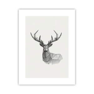 Affiche - Poster - Cerf dans un style cubique - 30x40 cm