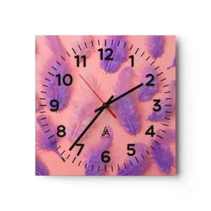 Horloge murale - Pendule murale - Oiseau de désir lilas - 40x40 cm