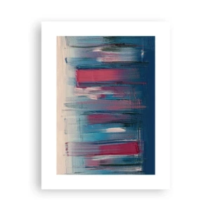 Affiche - Poster - Composition verticale en bleu et rouge - 30x40 cm