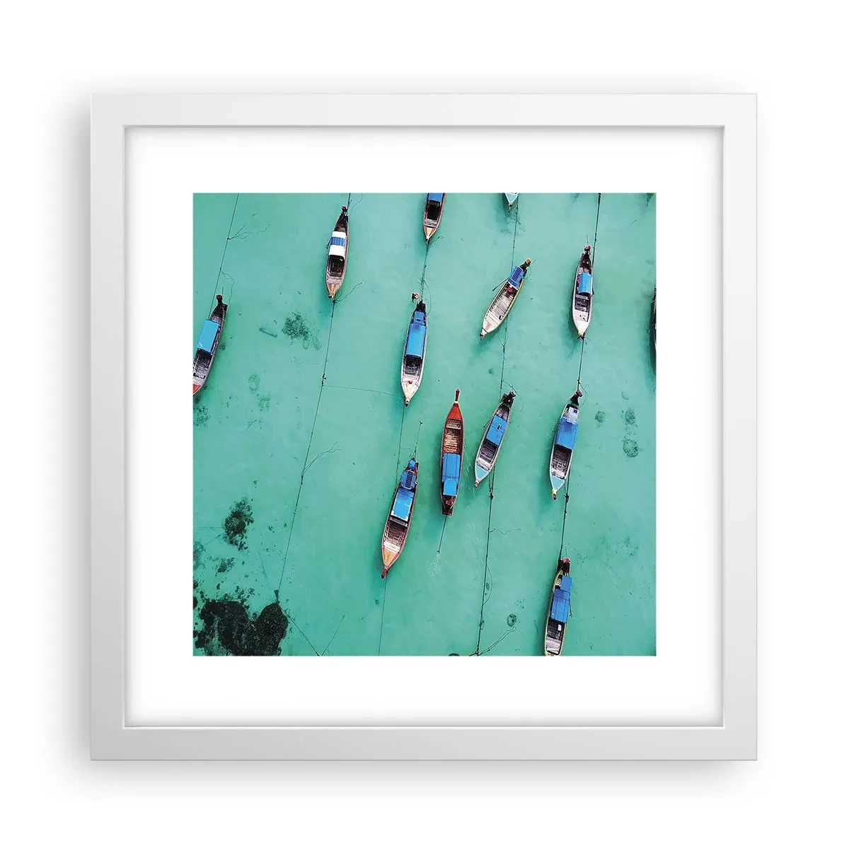 Affiche dans un cadre blanc - Poster - Dans une attente jouyeuse - 30x30 cm