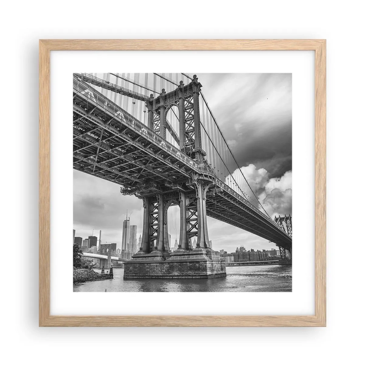 Affiche dans un chêne clair - Poster - Au coeur de la ville - 40x40 cm