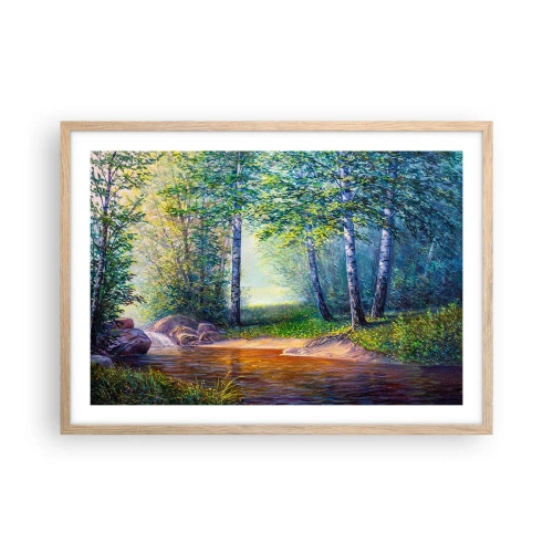 Affiche dans un chêne clair - Poster - Paysage idyllique - 70x50 cm