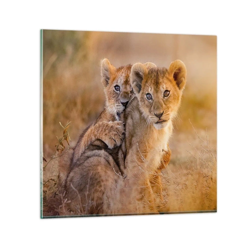 Impression sur verre - Image sur verre - Ne pas déranger! On s'amuse - 60x60 cm