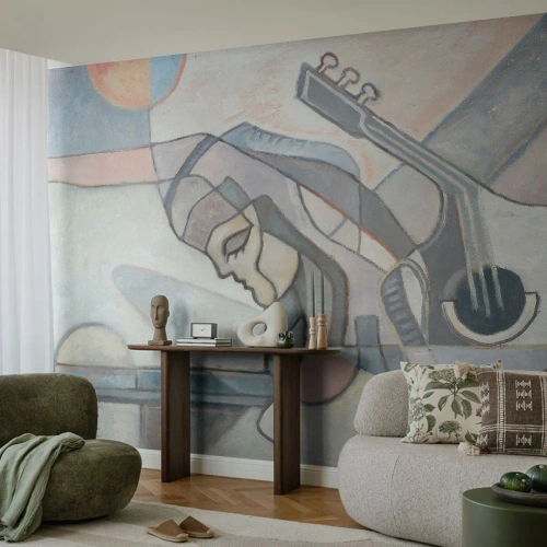 Papier Peint Photo Premium Canvas - Au pouvoir de la musique - Abstraction, Cubisme, Personnes - 350x256 cm