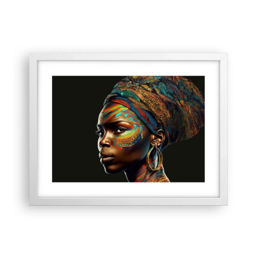 Affiche dans un cadre blanc - Poster - reine africaine - 40x30 cm