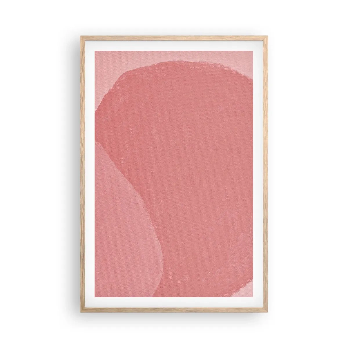 Affiche dans un chêne clair - Poster - Composition organique en rose - 61x91 cm