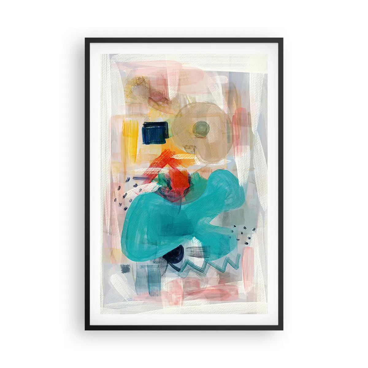 Affiche dans un cadre noir - Poster - Jeu de couleurs - 61x91 cm