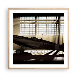 Affiche dans un chêne clair - Poster - Le repos du guerrier - 60x60 cm