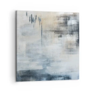 Impression sur toile - Image sur toile - Derrière le rideau bleu - 50x50 cm