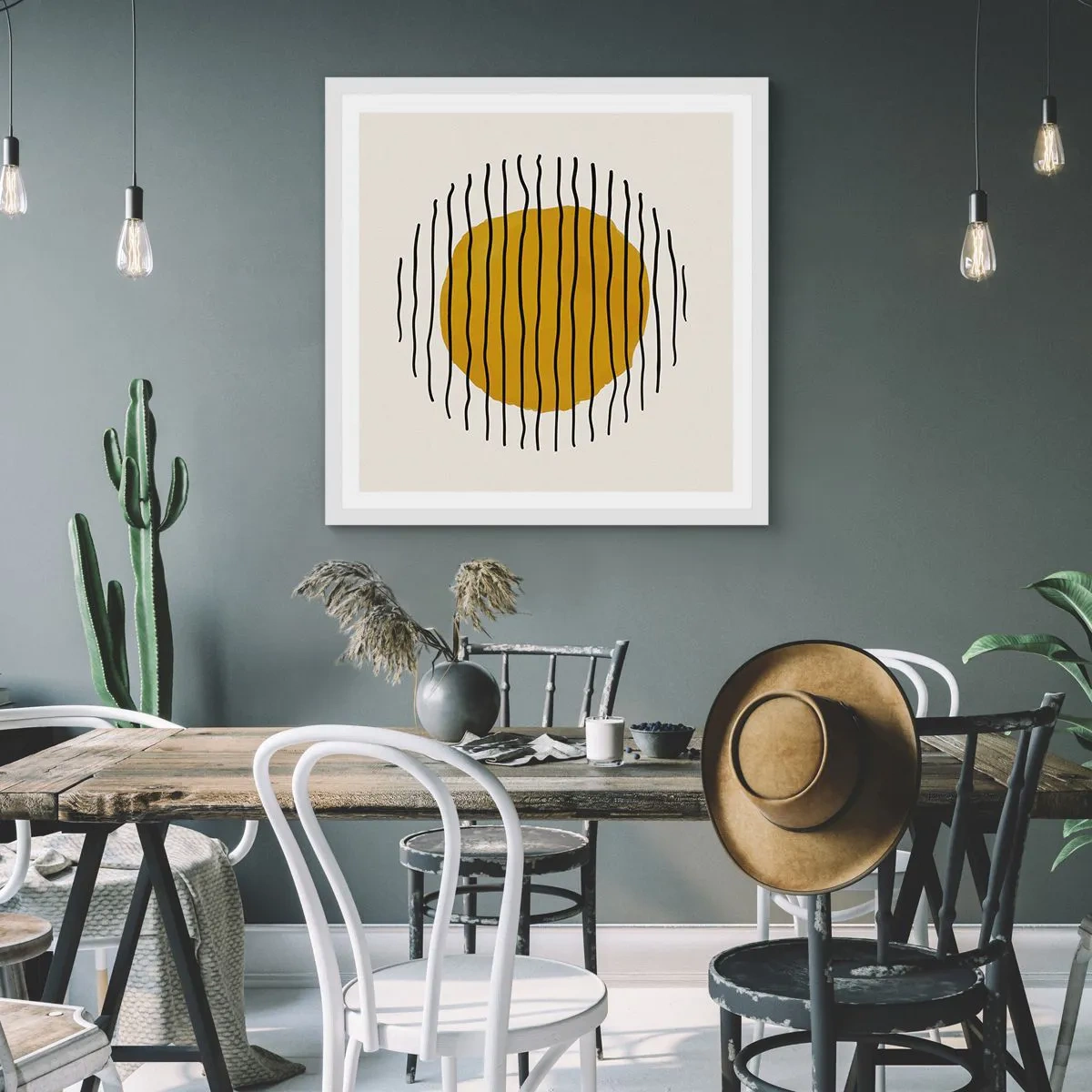 Affiche dans un cadre blanc - Poster - Abstraction tremblante de chaleur - 50x50 cm