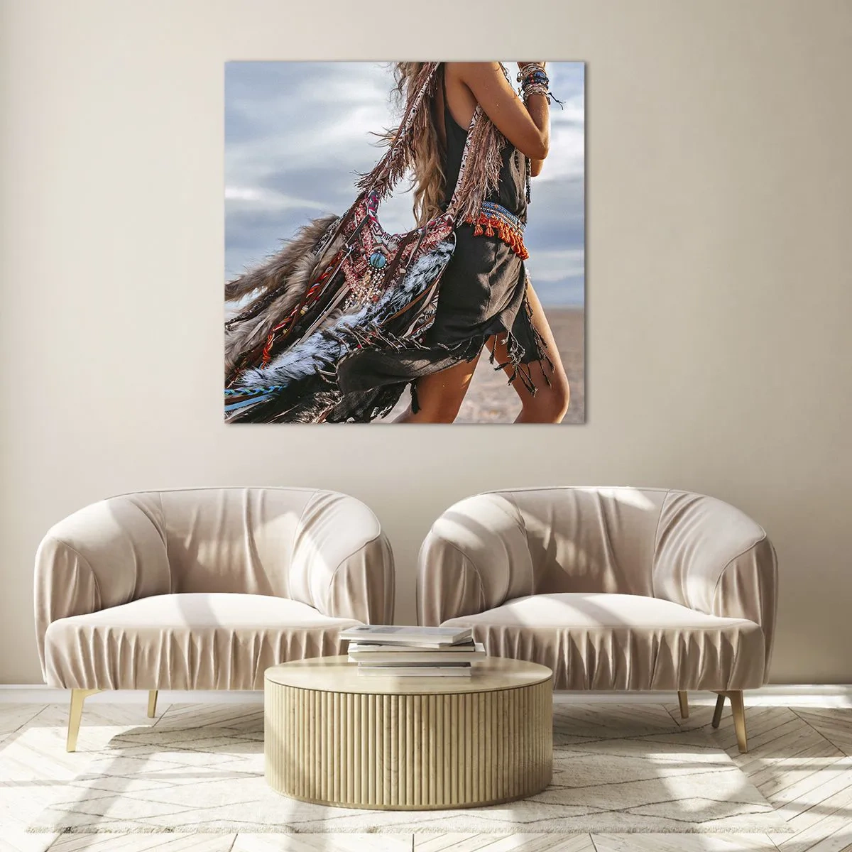 Impression sur verre - Image sur verre - La fille du chaman - 70x70 cm