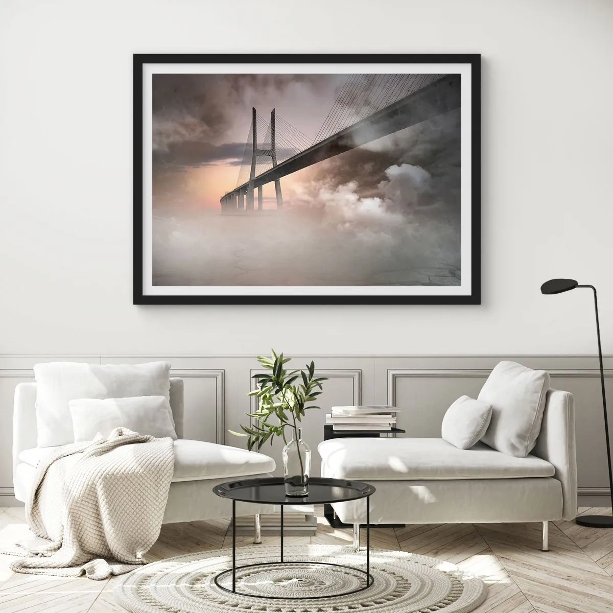 Affiche dans un cadre noir - Poster - Sur la rivière qui n'existe pas - 40x30 cm