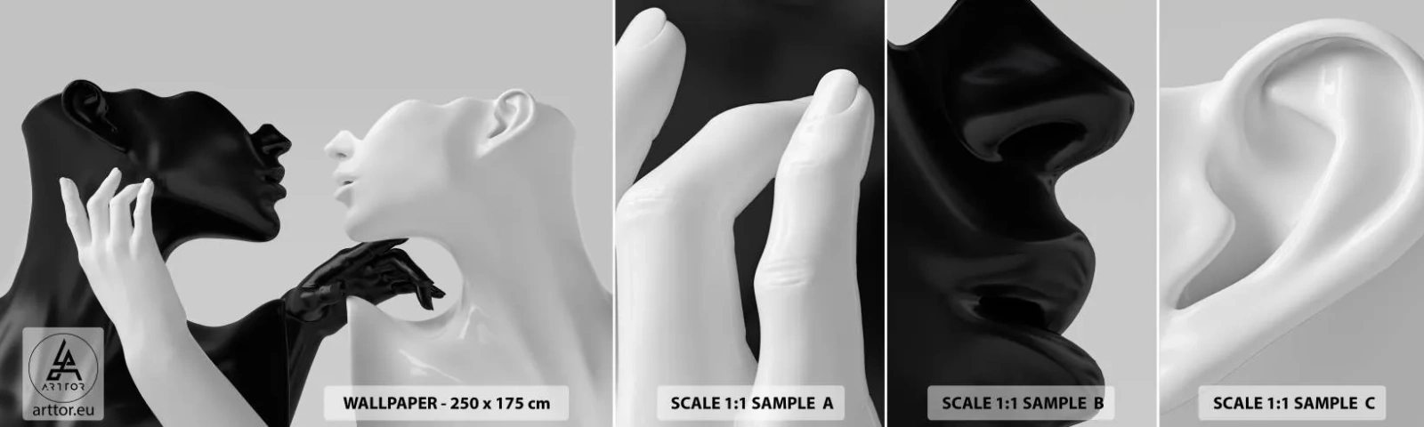 Échantillon de Papier Peint Autocollant Deluxe Sticker - Attraction - désir - Abstraction, Mannequin, Statue - 100x30 cm