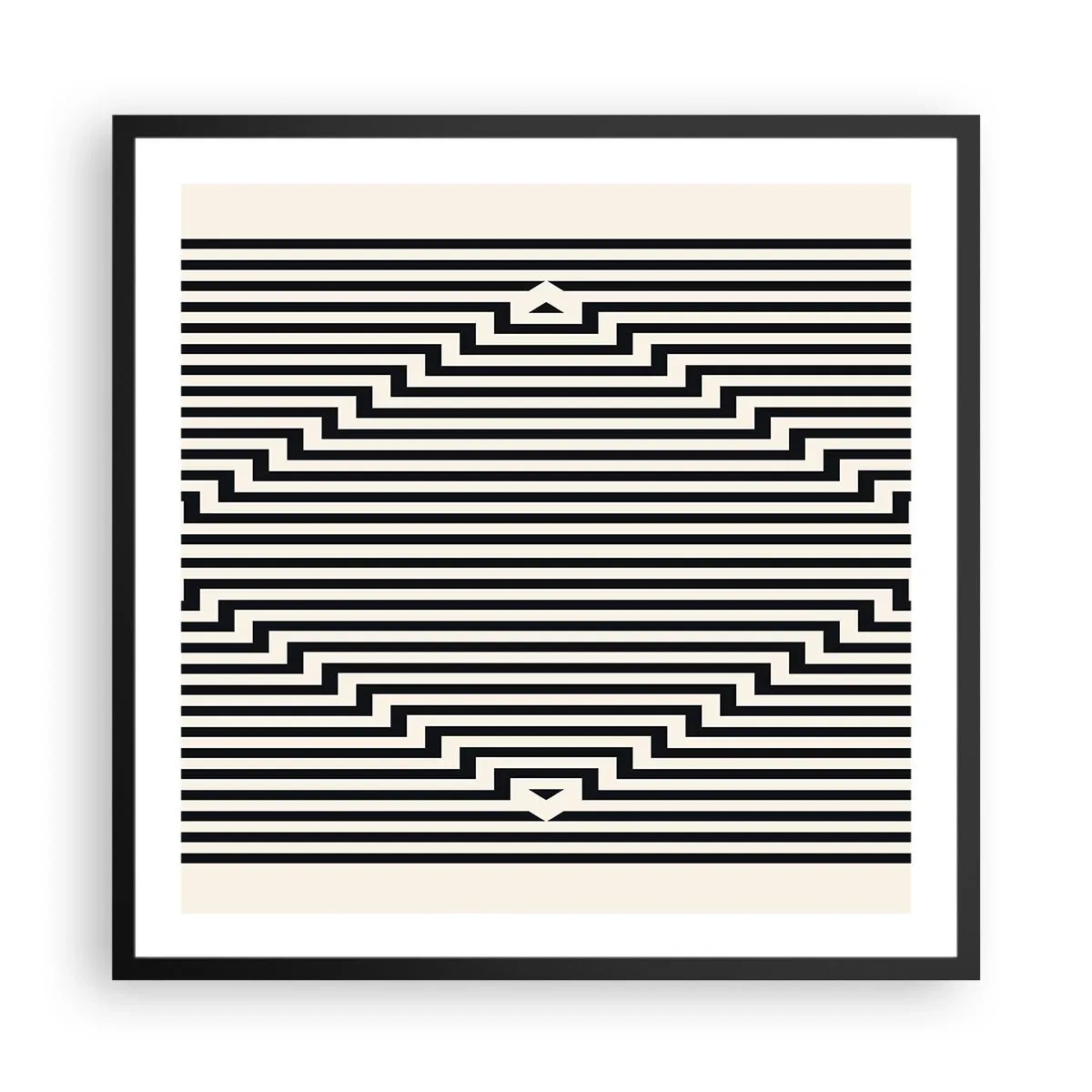 Affiche dans un cadre noir - Poster - Illusion géométrique - 60x60 cm