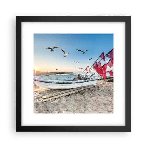 Affiche dans un cadre noir - Poster - Repos mérité - 30x30 cm