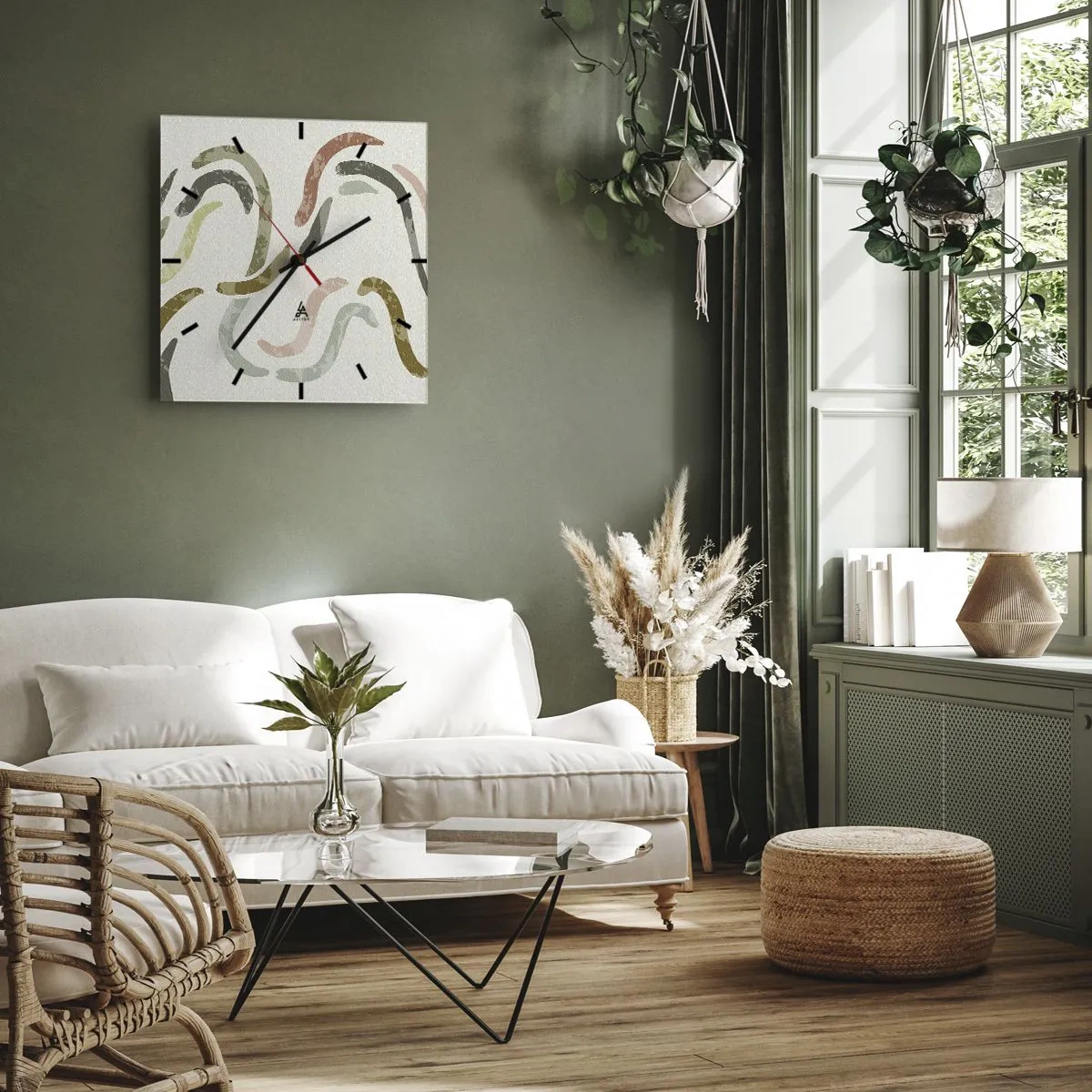Horloge murale - Pendule murale - Une joyeuse danse de l'abstraction - 30x30 cm