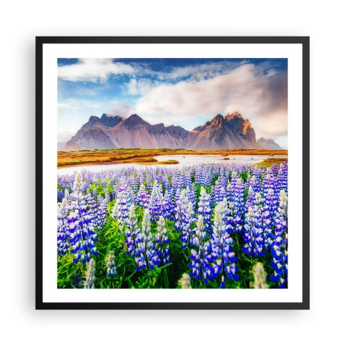 Affiche dans un cadre noir - Poster - La force et l'austérité côtoient la douceur - 60x60 cm