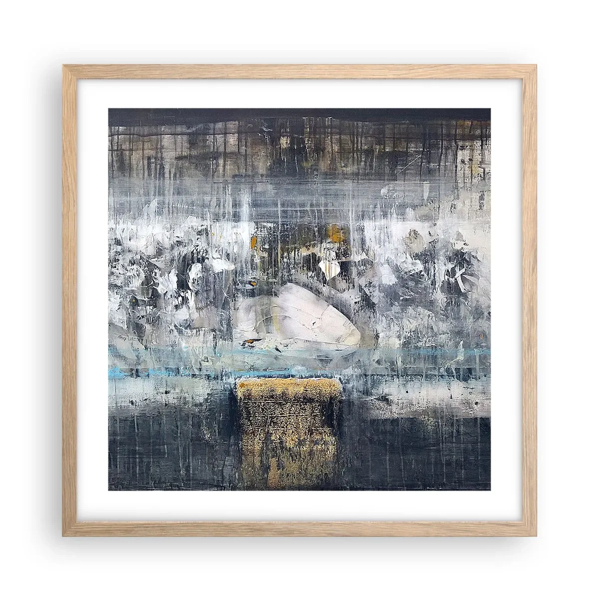 Affiche dans un chêne clair - Poster - Comme sur la glace, comme après décembre - 50x50 cm