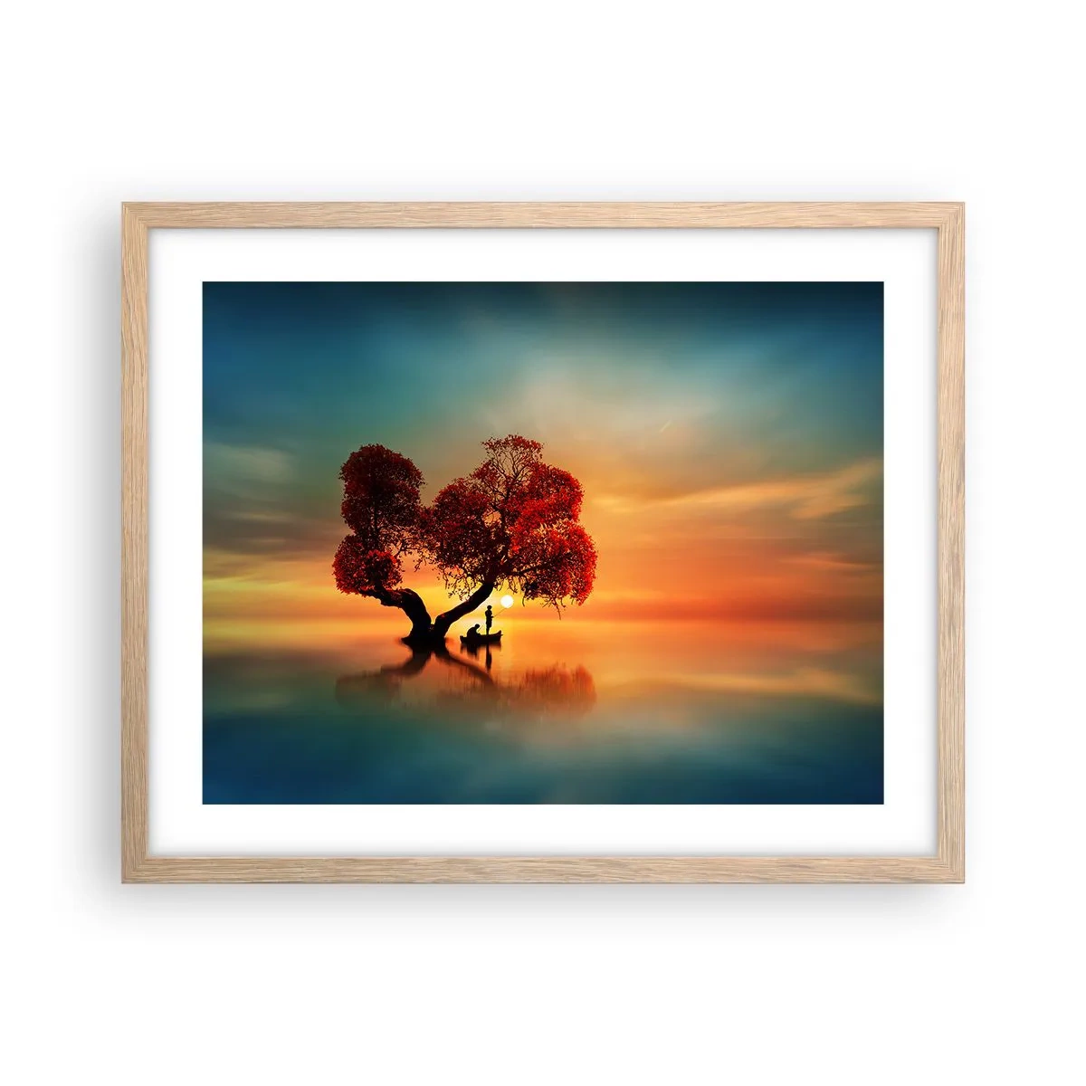 Affiche dans un chêne clair - Poster - Plénitude et éloignement sans monde - 50x40 cm