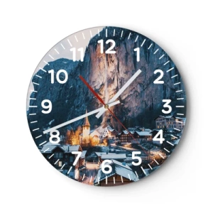 Horloge murale - Pendule murale - Esprit brillant de l'hiver - 40x40 cm