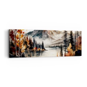 Impression sur toile - Image sur toile - Automne doré dans les montagnes - 90x30 cm