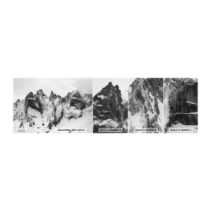 Échantillon de Papier Peint Autocollant Deluxe Sticker - Crête dangereuse de granit - Paysage, Montagnes, Alpes - 100x30 cm