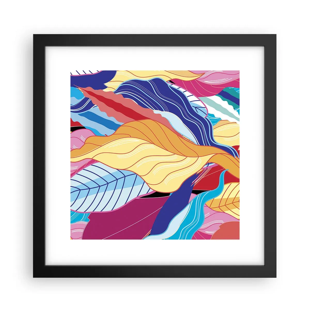 Affiche dans un cadre noir - Poster - Un désordre coloré - 30x30 cm