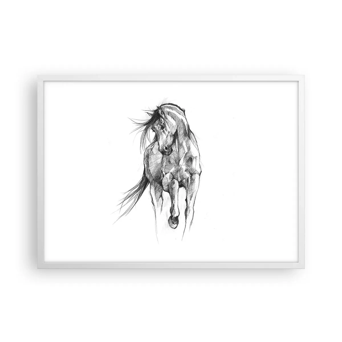 Affiche dans un cadre blanc - Poster - D'un trot gracieux - 70x50 cm