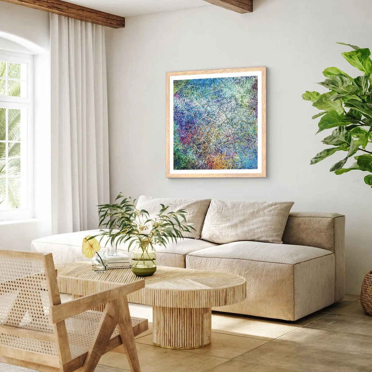 Affiche dans un chêne clair - Poster - Ce n'est pas si simple - 60x60 cm