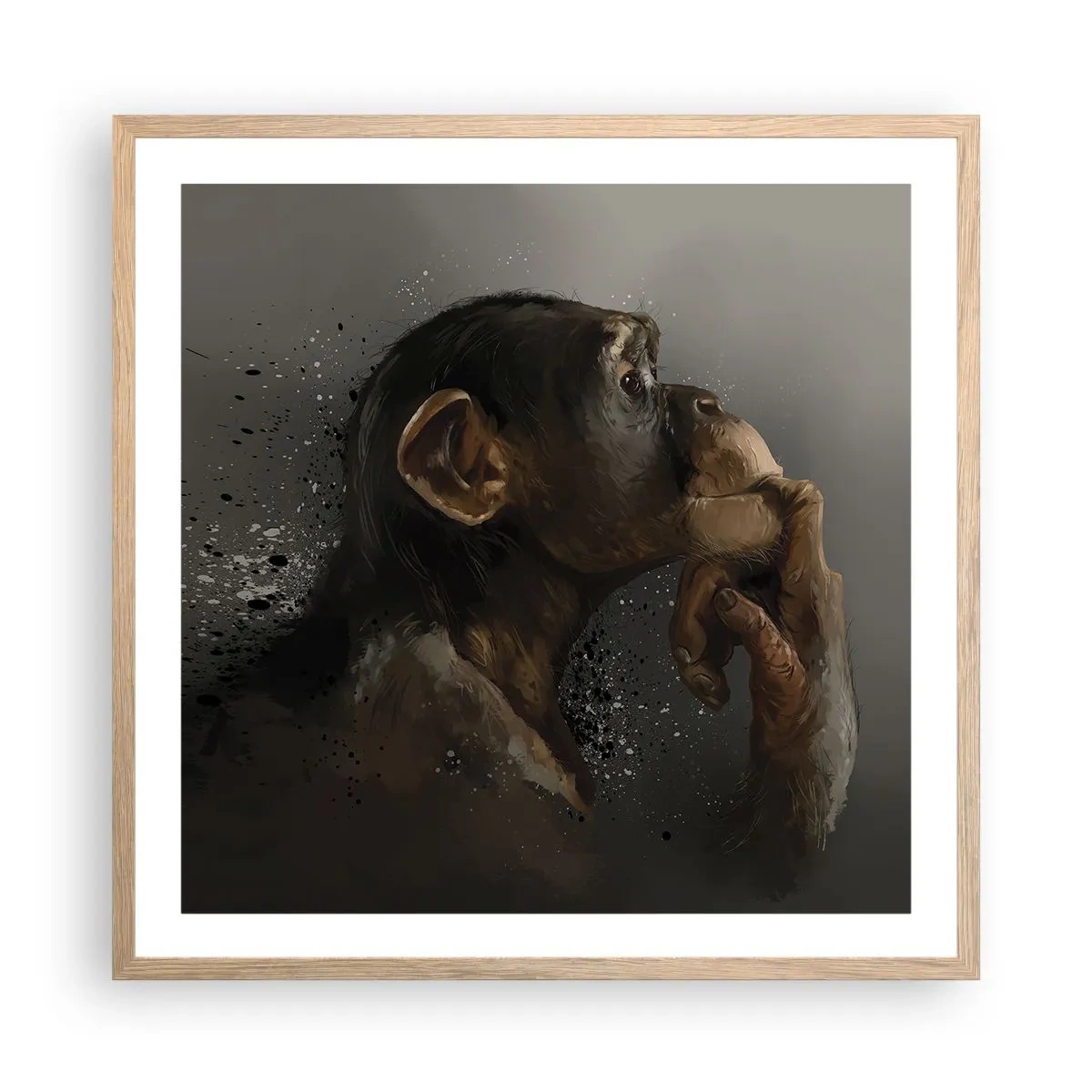 Affiche dans un chêne clair - Poster - Certainement un penseur - 60x60 cm