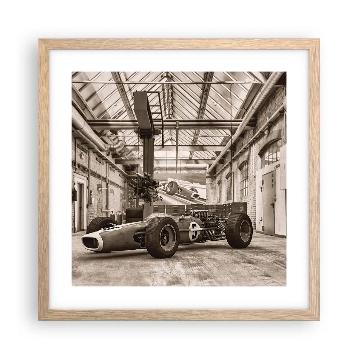 Affiche dans un chêne clair - Poster - Le repos du guerrier - 40x40 cm