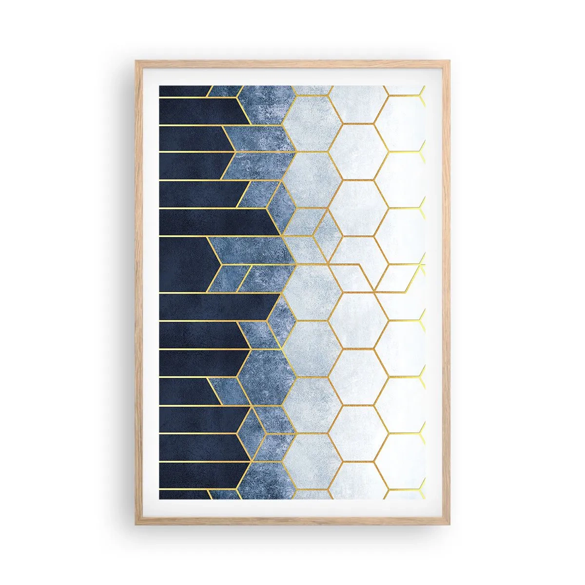 Affiche dans un chêne clair - Poster - Composition en rythme syncopé - 61x91 cm