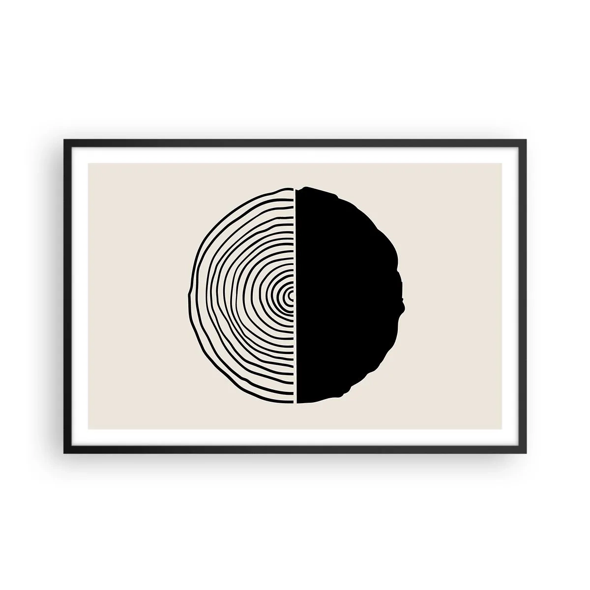 Affiche dans un cadre noir - Poster - Moitié-moitié - 91x61 cm