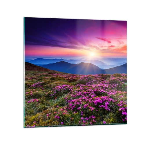 Impression sur verre - Image sur verre - Les herbes sentaient les grappes fraîches de la récolte - 40x40 cm