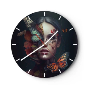 Horloge murale - Pendule murale - Une merveilleuse métamorphose - 40x40 cm