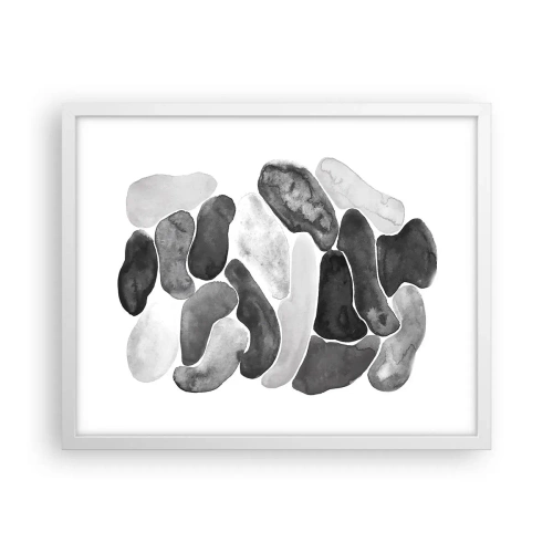 Affiche dans un cadre blanc - Poster - Abstraction rocheuse - 50x40 cm
