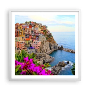 Affiche dans un cadre blanc - Poster - La ville qui rit - 60x60 cm