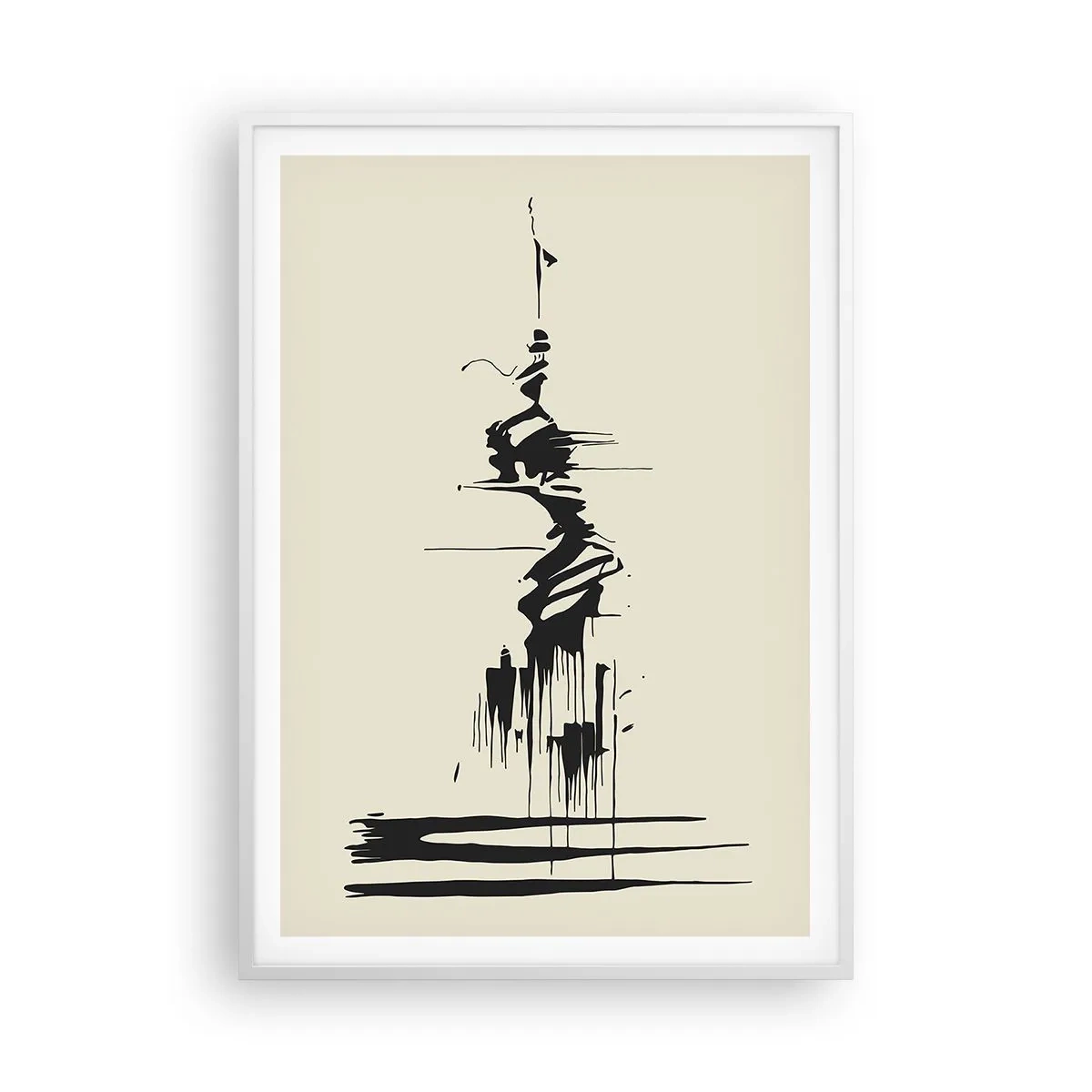 Affiche dans un cadre blanc - Poster - Abstraction hâtive - 70x100 cm