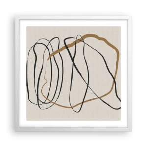 Affiche dans un cadre blanc - Poster - Composition – danse en boucle - 50x50 cm