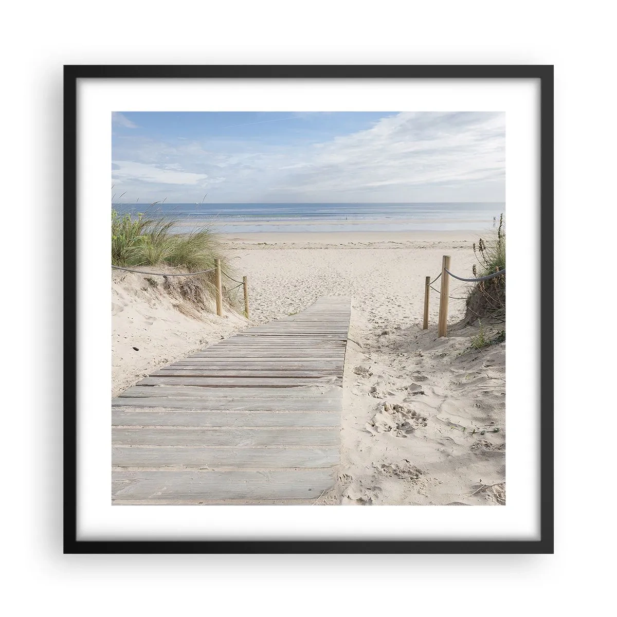 Affiche dans un cadre noir - Poster - A l'horizon - 50x50 cm